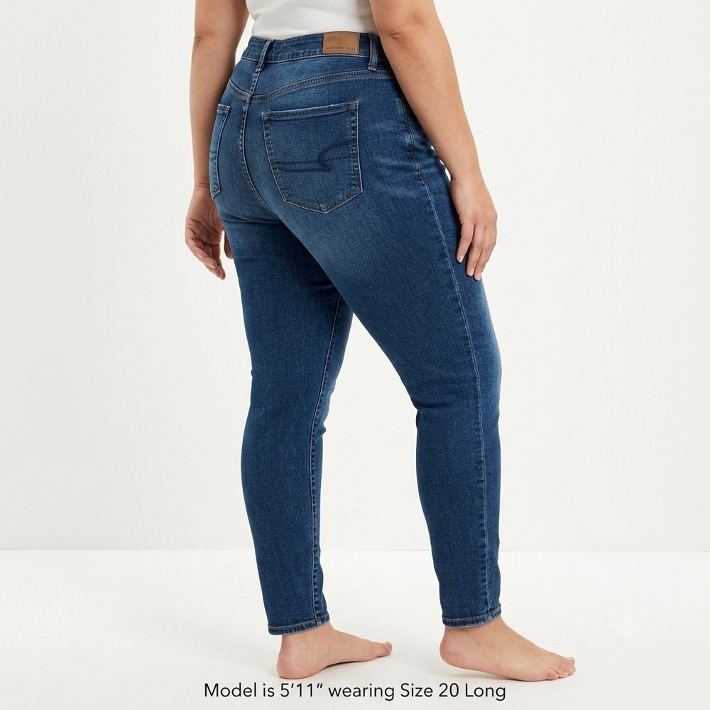 American Eagle Skinny Jeans Women 20 Long Blue High Rise Next Level Stretch